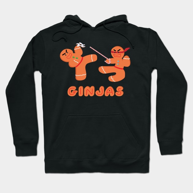 Funny Ginjas Christmas Pun Gingerbread Man Hoodie by ghsp